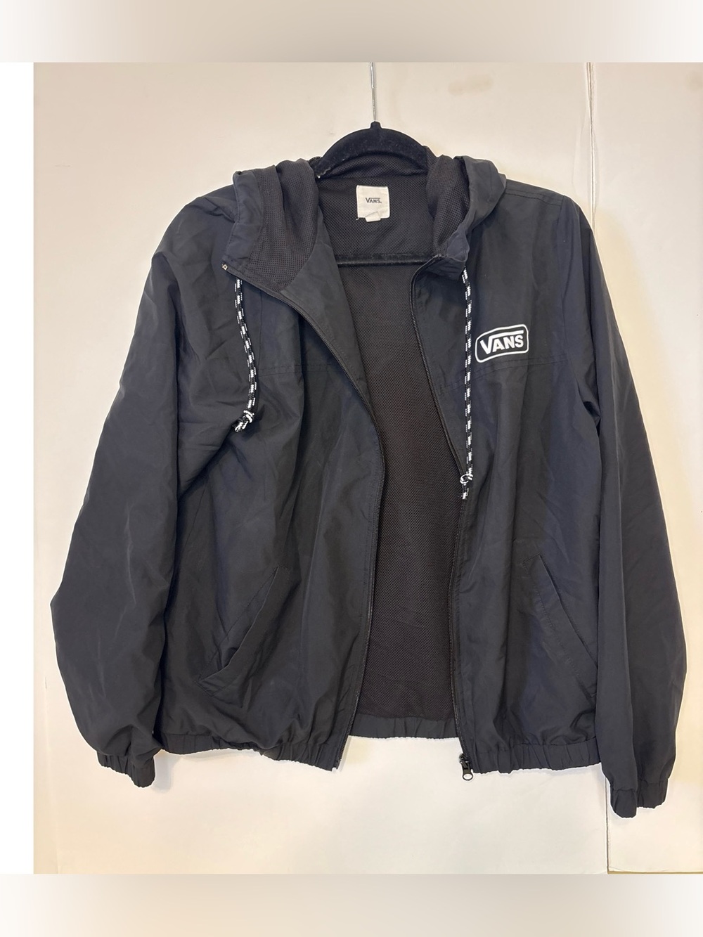 Vans Black Hooded Shell Jacket with Logo